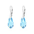 Sudraba auskari "Anšante (Aquamarine)" ar Swarovski™ kristāliem